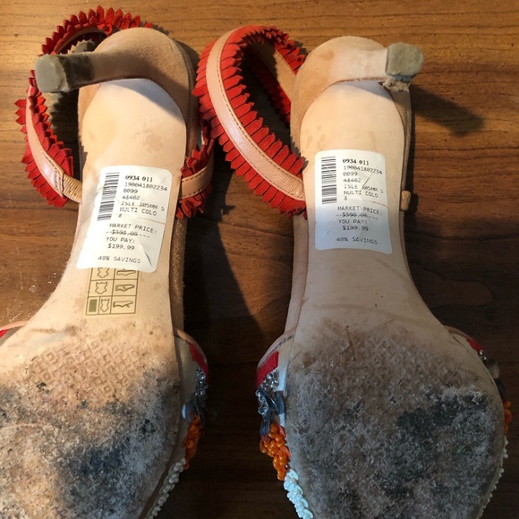 Tory Burch Beaded Colored Pointed Slingbacks - Picture 3 of 3